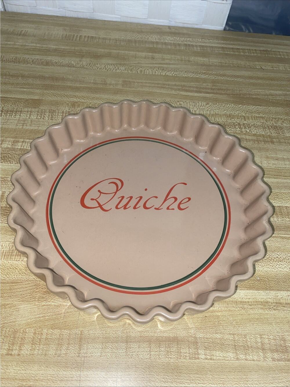 Quiche Baking Serving Dish Pan Fluted Edges Ceramic Glass 10” Diameter
